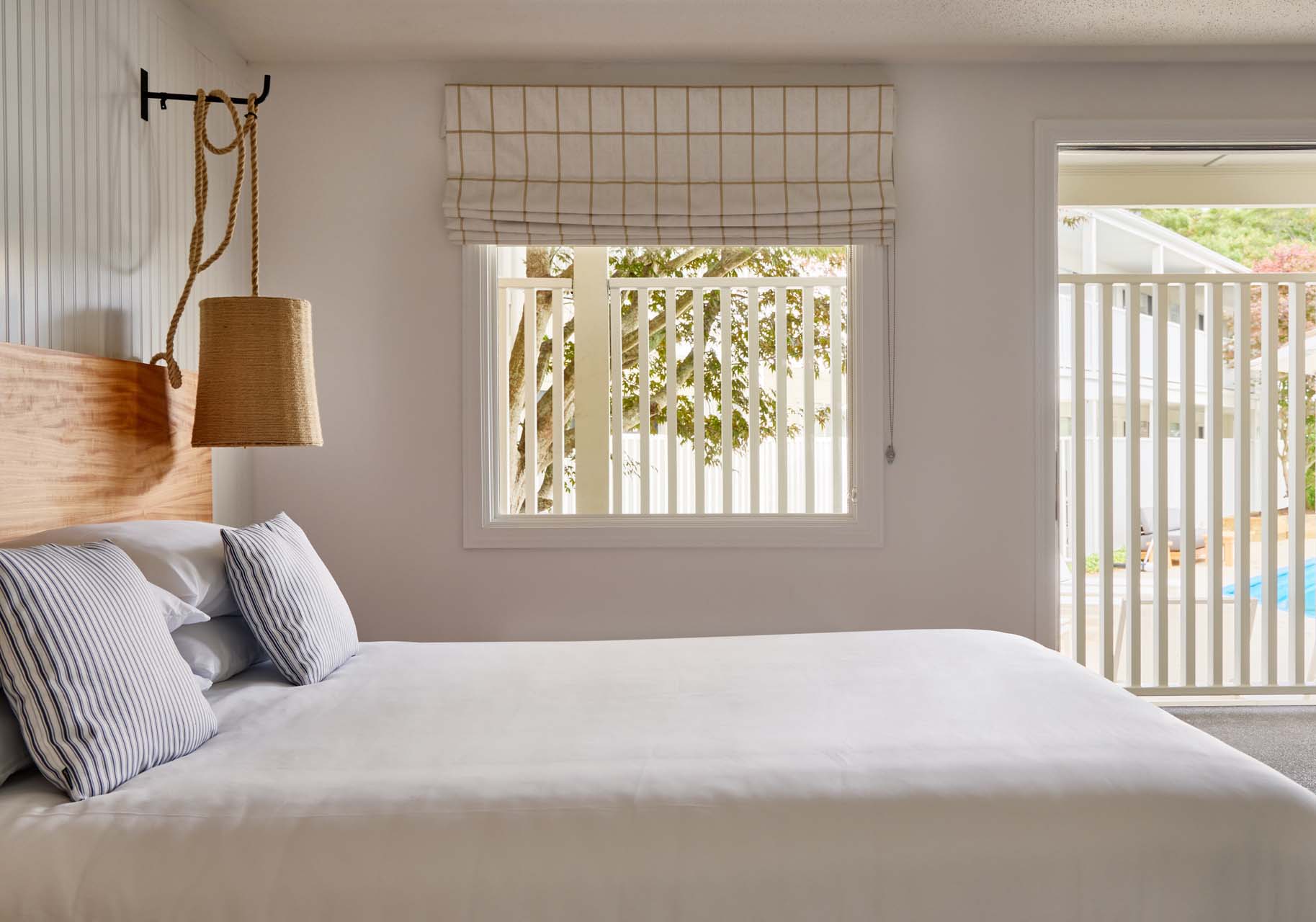 King guest room with a window